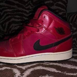 Nike Kids Red and Black High-Top Sneakers